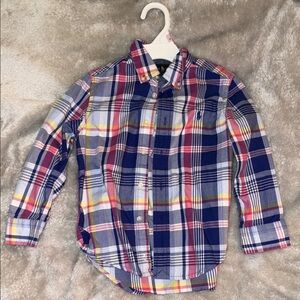 Ralph Lauren Blue and Red Plaid Button Down Shirt